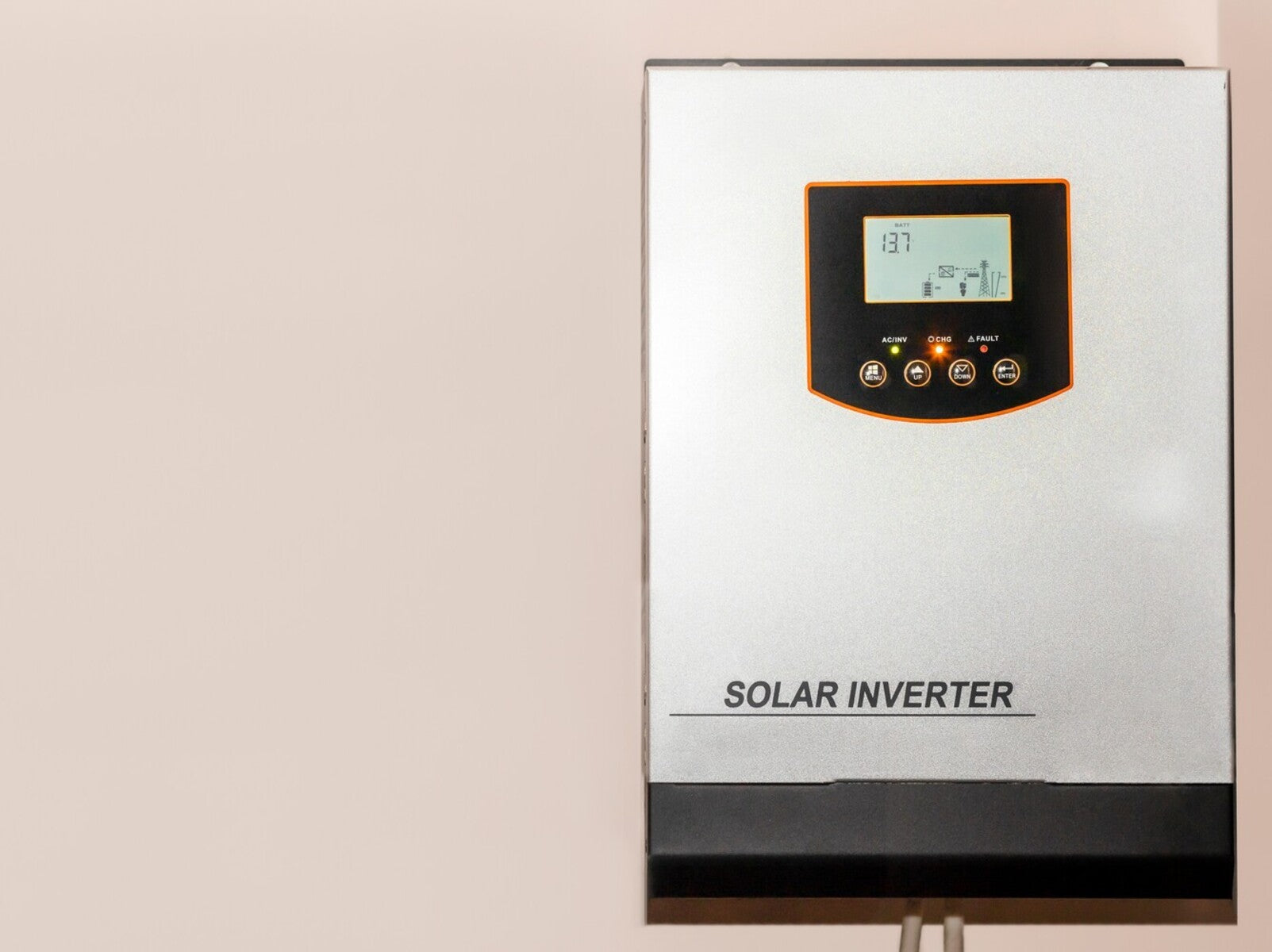 example of a smart solar inverter installed on a wall