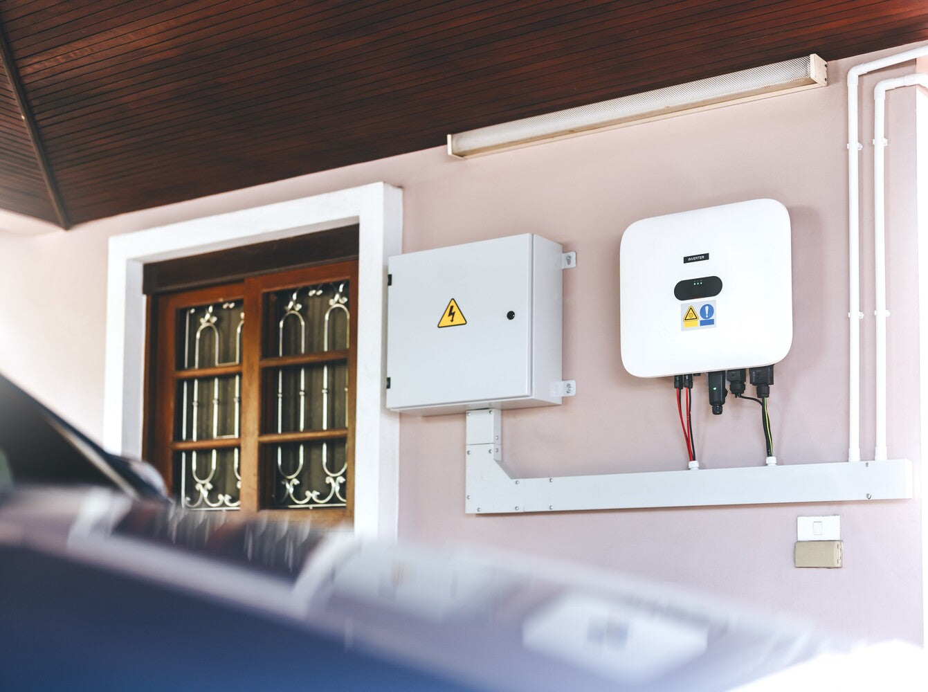 inverter installed in the garage of a home, showing a good example for the question of what size inverter do I need