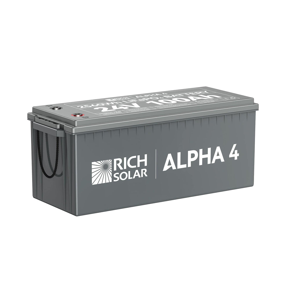 RICH SOLAR ALPHA 4 | 24V 100Ah LiFePO4 Battery | Powerful 24V Lithium Battery for RVs, Trailers, Vans, Boats, Off-Grid | 5,000 Lifetime Cycles | Bluetooth and Internal Heat Technology Batteries RICH SOLAR