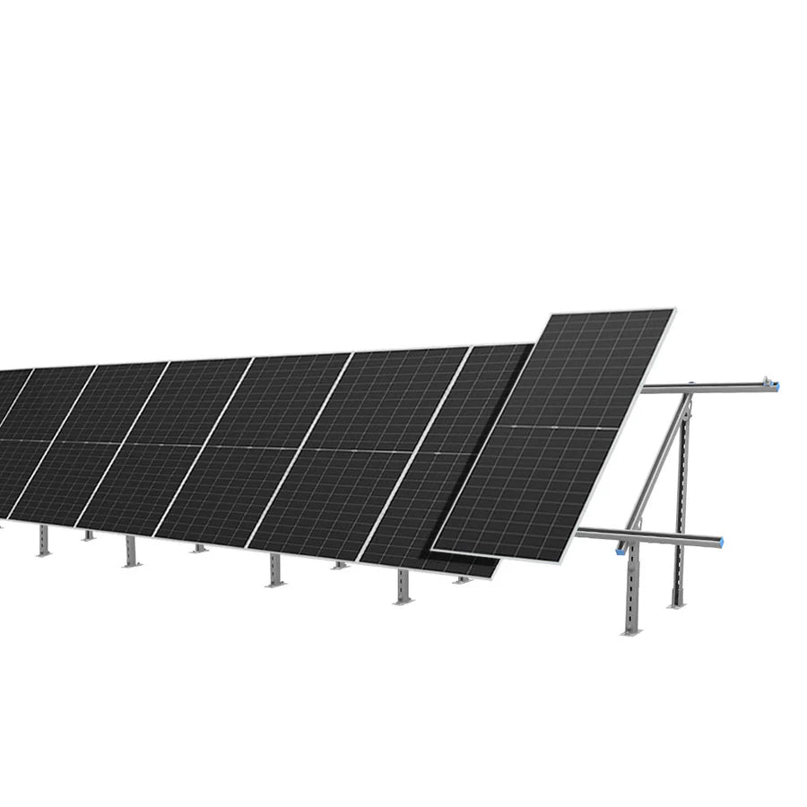 Sungold Power Modular & Expandable Ground Mount Brackets for 2× 400W–590W Solar Panels | Heavy-Duty Adjustable