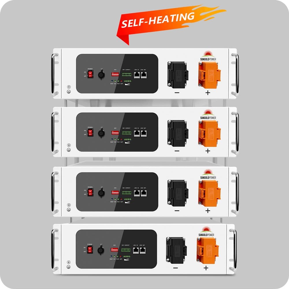 Sungold Power | 4X SGH48100T Server Rack 48V 100Ah Lithium Battery Self-Heating Server Rack Batteries SunGoldPower
