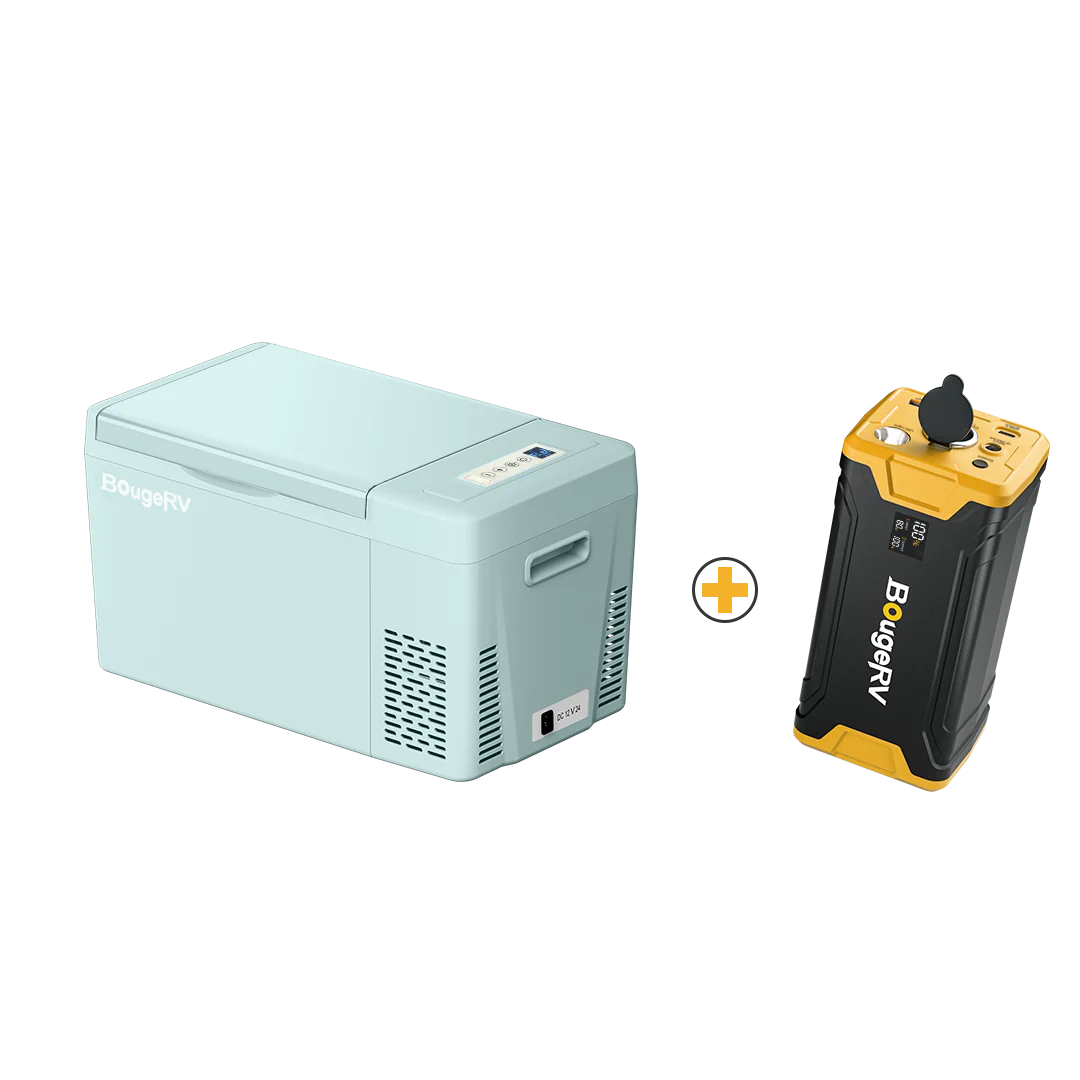 BougeRV 12V 23 Quart Colorful Mint Green Portable Fridge