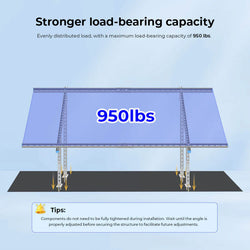 Sungold Power Modular & Expandable Ground Mount Brackets for 2× 400W–590W Solar Panels | Heavy-Duty Adjustable