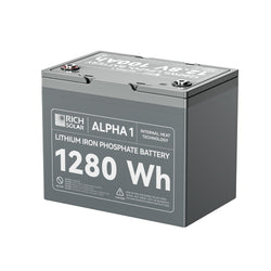 RICH SOLAR ALPHA 1 | 12V 100Ah LiFePO4 Battery | Powerful 12V Lithium Battery for RVs, Trailers, Vans, Boats, Off-Grid | 5,000 Lifetime Cycles | Bluetooth and Internal Heat Technology Batteries RICH SOLAR