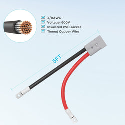 Renogy 5FT 3/0AWG Anderson Adapter Cable (Anderson SB350 - Ring Lug） Battery & Inverter Cables Renogy