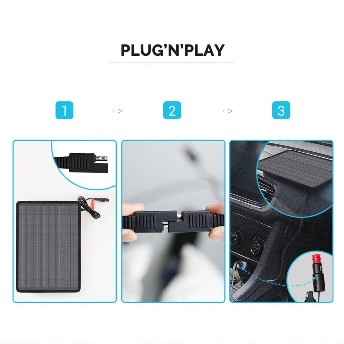 Renogy 10W Solar Battery Trickle Charger Maintainer Battery Maintainers Renogy