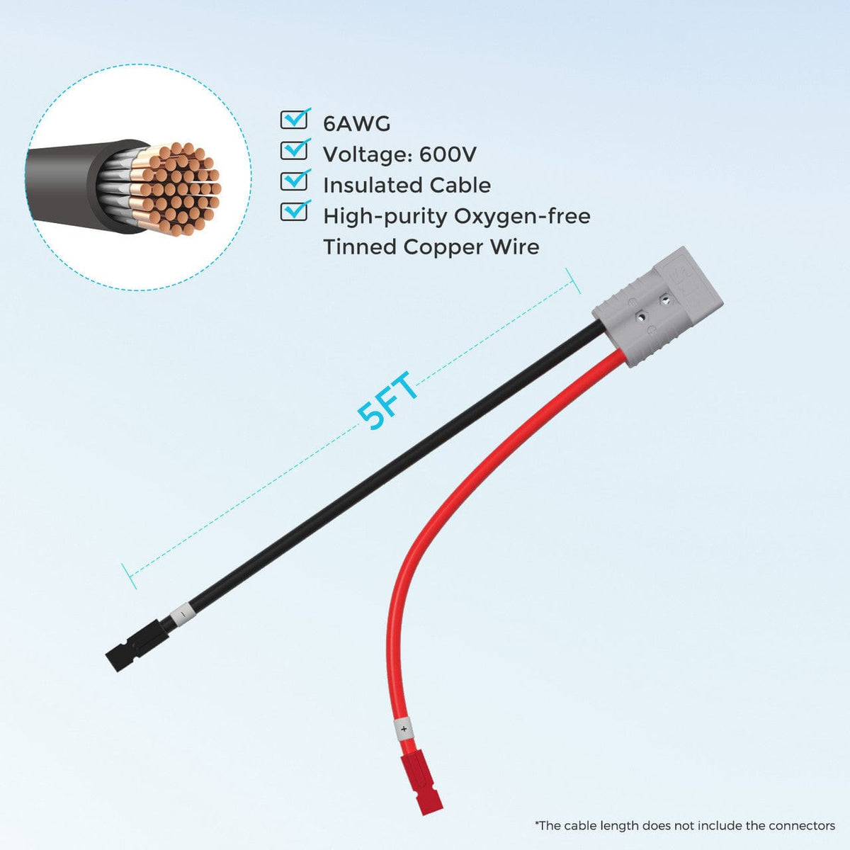 Renogy 5FT 6AWG Anderson Adapter Cable (Anderson PP75 - Anderson SB120） Battery & Inverter Cables Renogy