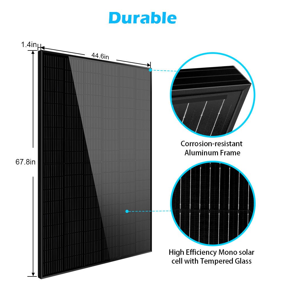 SunGold Power 415W Mono Black PERC Solar Panel Rigid Solar Panels SunGoldPower