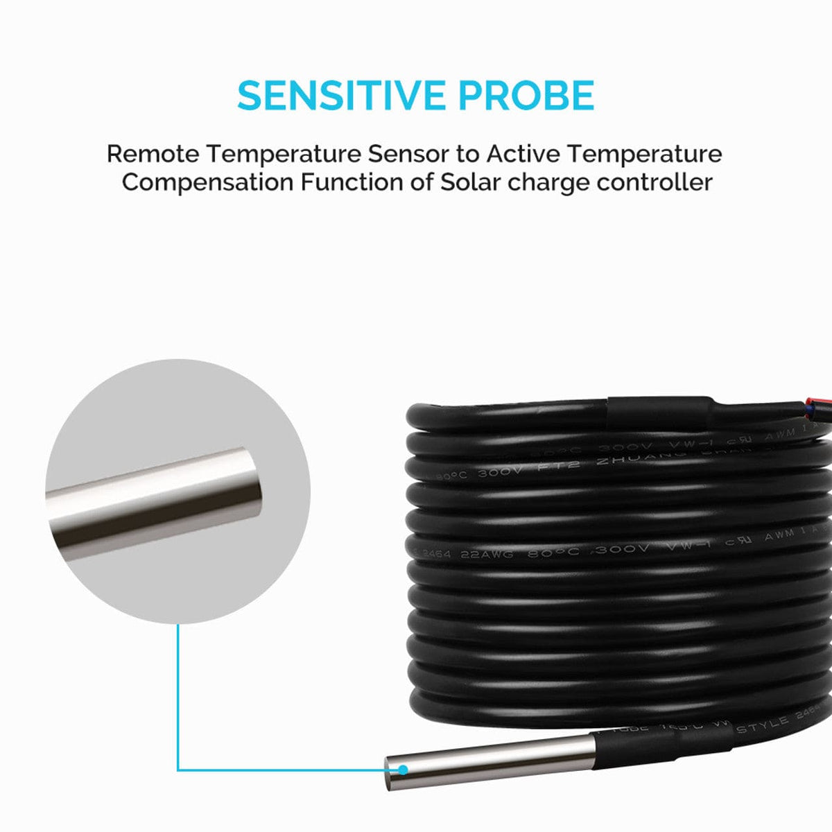 Renogy Battery Temperature Sensor for Renogy Solar Charge Controllers Renogy