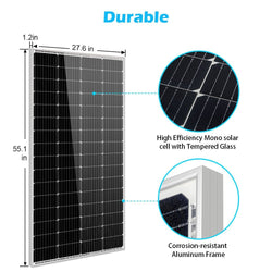 SunGold Power 200W Monocrystalline Solar Panel Rigid Solar Panels SunGoldPower
