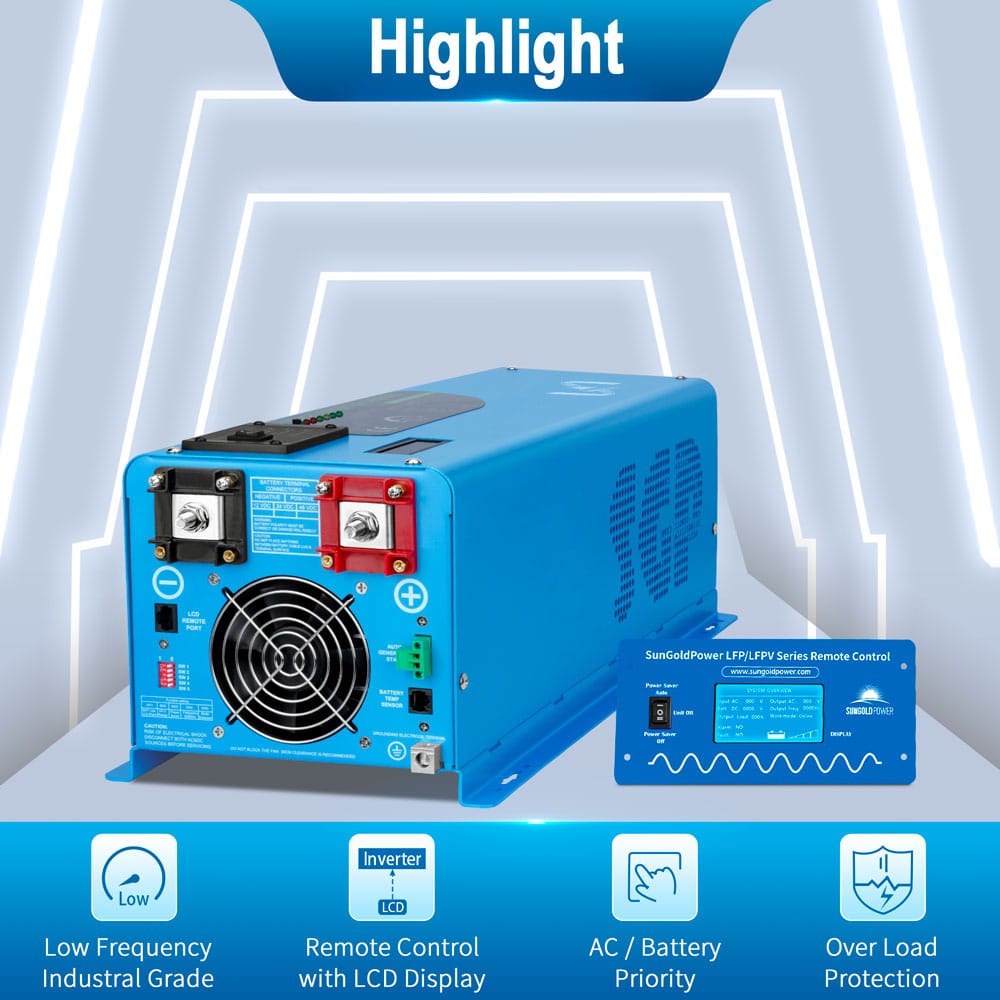 Sungold Power 4000W DC 24V Pure Sine Wave Inverter With Charger Off-Grid Inverters SunGoldPower