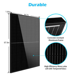 SunGold Power 415W Mono Black PERC Solar Panel – Full Pallet (32 Panels) Rigid Solar Panels SunGoldPower