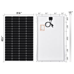RICH SOLAR MEGA 150 | 150 Watt Solar Panel | Lightweight 12V Off-Grid Solar Panel for RVs, Cabins, Boats | 25-Year Output Warranty | UL Certified Rigid Solar Panels RICH SOLAR