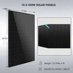 SunGold Power Hybrid Solar Kit 11.4KW 48V Split Phase 20.48KWH Lithium Battery 450 Watt Solar Panel