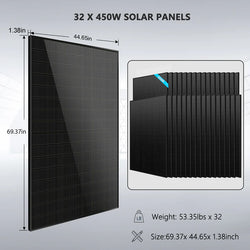Sungold Power Off-Grid Solar Kit 20KW 48VDC 120V/240V LIFEPO4 30.72KWH LITHIUM BATTERY 32 X 450 WATTS SOLAR PANELS | SGR-20K30T