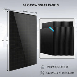 SunGold Power Hybrid Solar Kit 11.4KW 48V Split Phase 51.2 KWH Lithium Battery 36 X 450 Watt Solar Panel