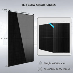 SunGold Power Hybrid Solar Kit 11.4KW 48V Split Phase 20.48KWH Lithium Battery 450 Watt Solar Panel