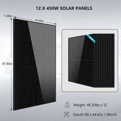 Sungold Power Complete Off Grid Solar Kit 12000W 48V 120V/240V Output 10.24KWH Lithium Battery (12x 450 Watt Solar Panels)