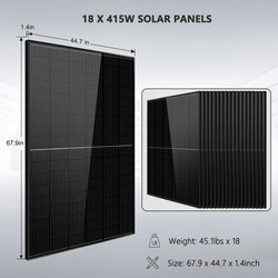 Sungold Power Off-Grid Solar Kit 15000W 48VDC 120V/240V LifePo4 30.72KWH Lithium Battery 20 X 415 Watts Solar Panels Solar Kits SunGoldPower