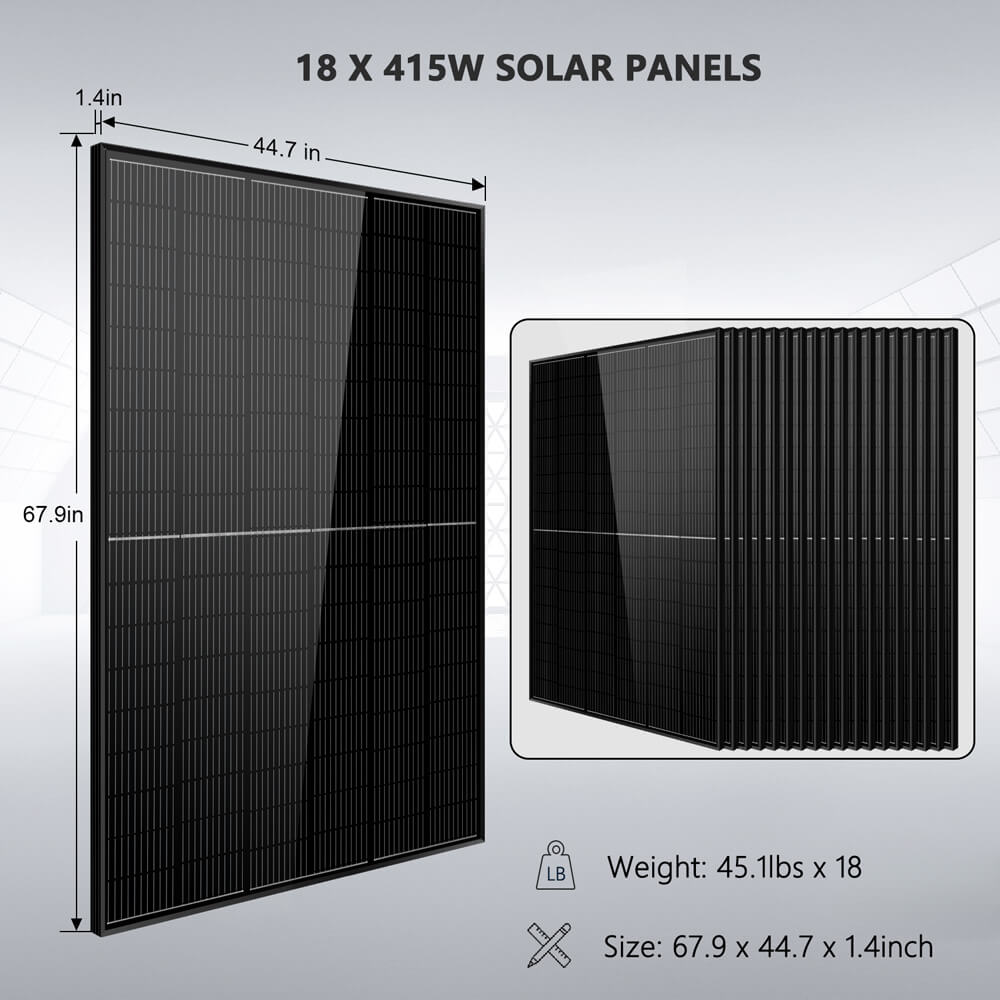 Sungold Power Off-Grid Solar Kit 15000W 48VDC 120V/240V LifePo4 30.72KWH Lithium Battery 20 X 415 Watts Solar Panels Solar Kits SunGoldPower