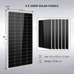 Sungold Power Off-Grid Solar Kit 4000W Inverter 12VDC 120V/240V LiFePO4 Battery 1200 Watt Solar Back Up Solar Kits SunGoldPower