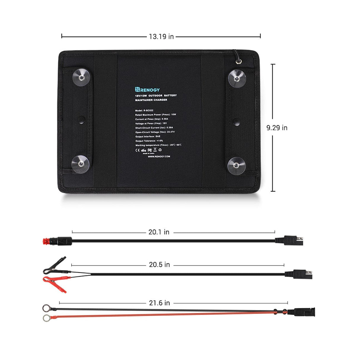 Renogy 10W Solar Battery Trickle Charger Maintainer Battery Maintainers Renogy