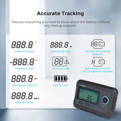 Renogy Monitoring Screen for Smart Lithium Battery Series Battery Monitors & Shunts Renogy