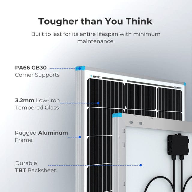 Renogy 100 Watt 12 Volt Monocrystalline Solar Panel (Compact Design) Solar Panels Renogy