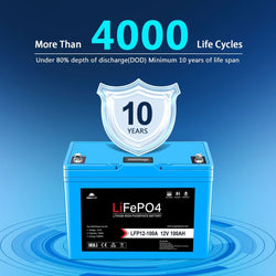 Sungold Power | 4 X 12V 100Ah LiFePO4 Deep Cycle Lithium Battery | Bluetooth / Self-Heating / IP65 Battery SunGoldPower