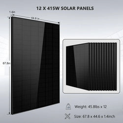 Sungold Power Off-Grid Solar Kit 12 X 415 WATTS SOLAR PANELS 2 X 10.24KWH LITHIUM BATTERY 8000W SOLAR INVERTER 48VDC 120V/240V | SGM-8K20T