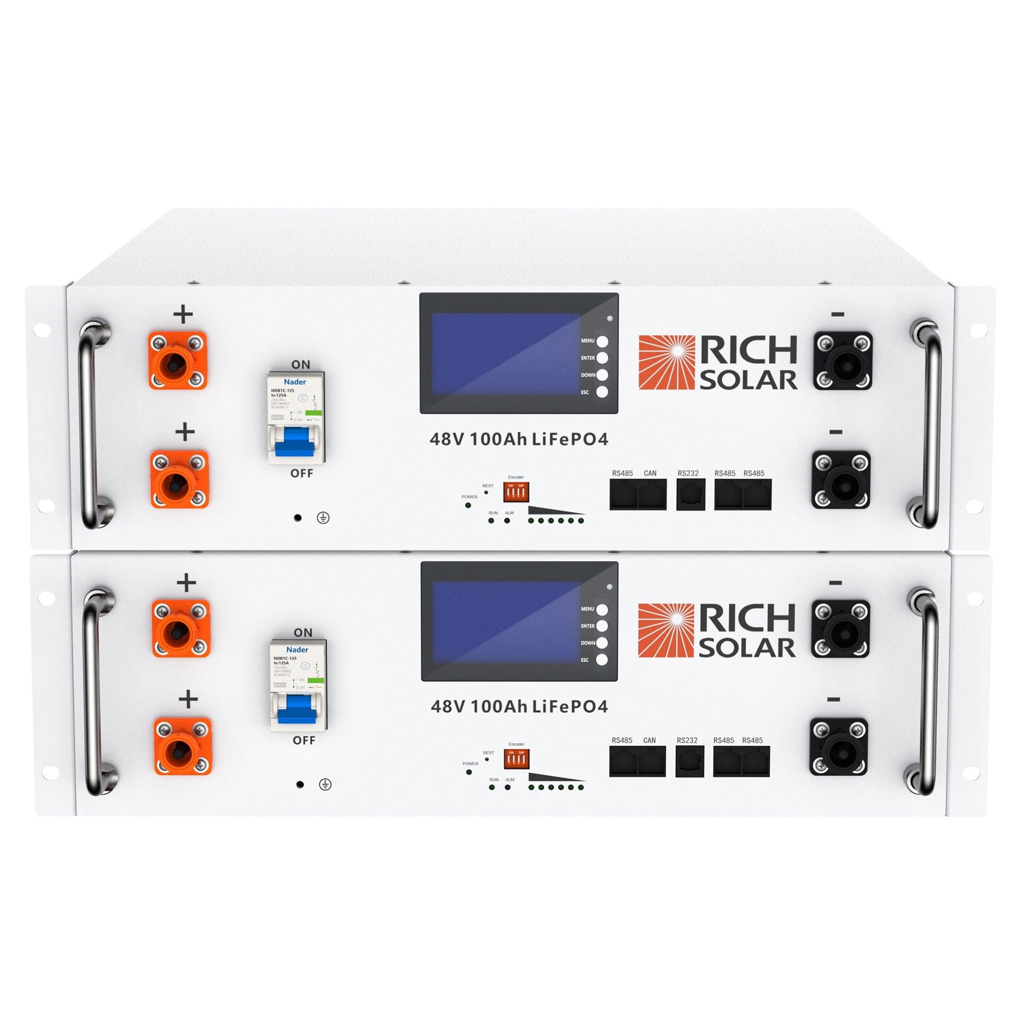 RICH SOLAR | ALPHA 5 | 48V 100Ah LiFePO4 Battery | Premium 48V Server Rack Lithium Battery for Residential, Commercial, Off-Grid | 7,000 Lifetime Cycles Server Rack Batteries RICH SOLAR 2 Batteries Only