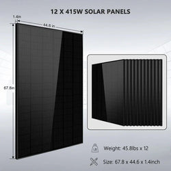 Sungold Power Off-Grid Solar Kit 8000W 48VDC 120V/240V LifePo4 10.24KWH Lithium Battery 8 X 415 Watts Solar Panels SGR-8K10T