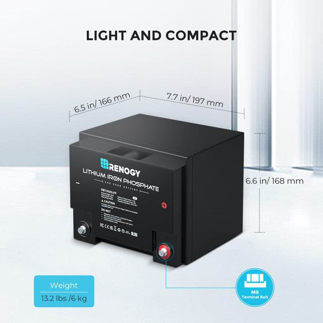 Renogy 24V 25Ah Lithium Iron Phosphate Battery Batteries Renogy