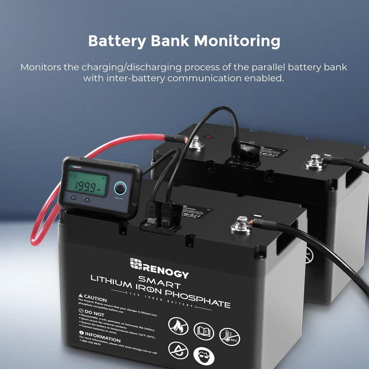 Renogy Monitoring Screen for Smart Lithium Battery Series Battery Monitors & Shunts Renogy