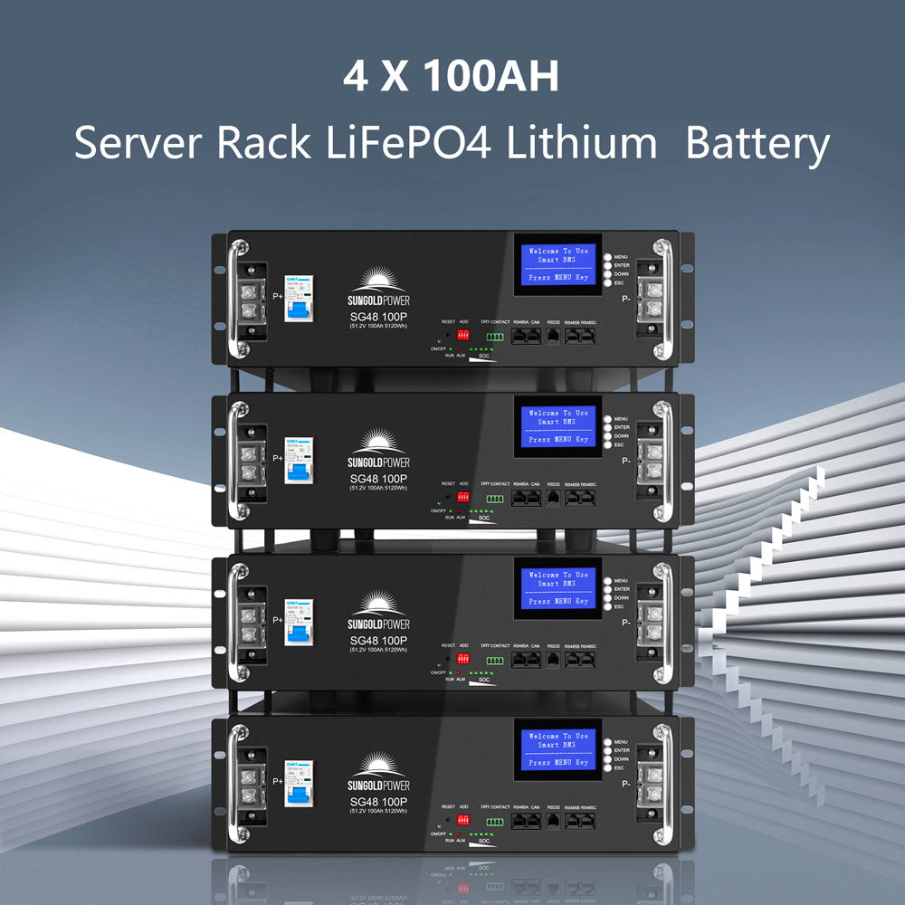 Sungold Power Off-Grid Solar Kit 13000W 48VDC 120V/240V LifePo4 20.48KWH Lithium Battery 14 X 415 Watts Solar Panels