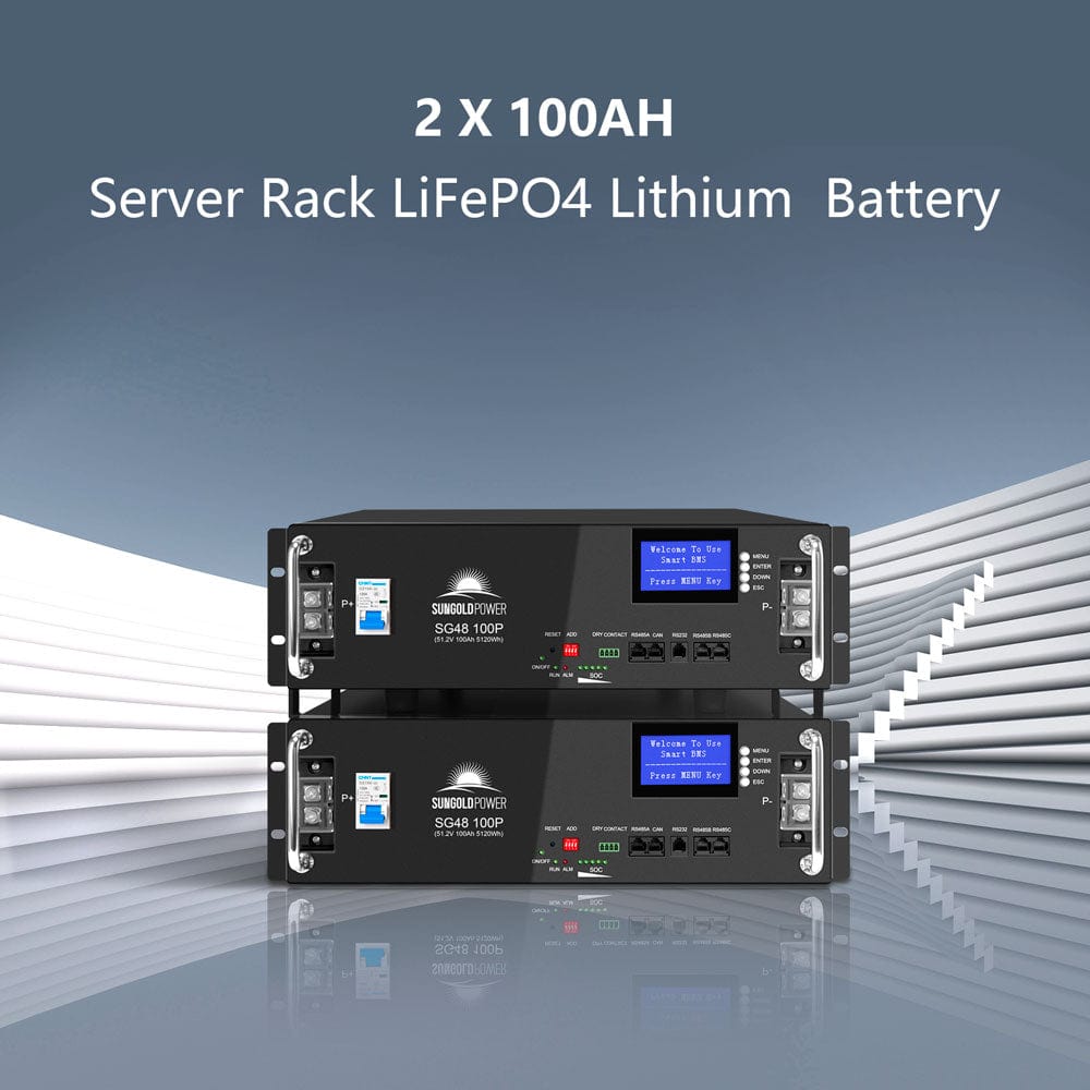 Sungold Power Off-Grid Solar Kit 8000W 48VDC 120V/240V LifePo4 10.24KWH Lithium Battery 8 X 415 Watts Solar Panels | SGR-8K10E Solar Kits SunGoldPower