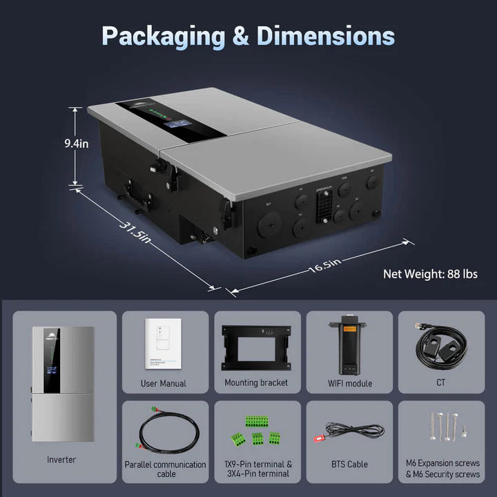SunGold Power | 7.6KW Hybrid Inverter | 48V Split Phase