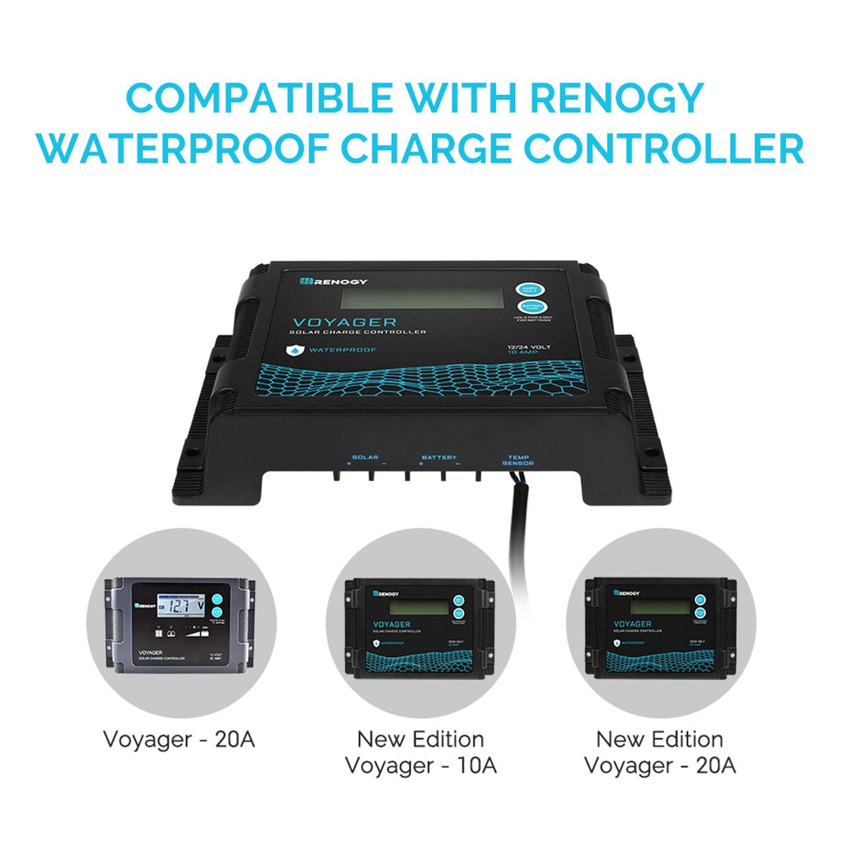 Renogy Battery Temperature Sensor for Voyager Charge Controllers Solar Charge Controller Accessory Renogy