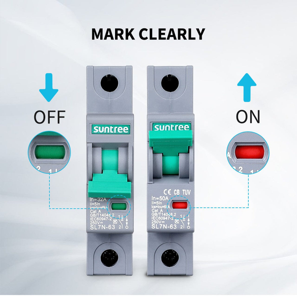 Renogy 10A/16A/32A/50A/63A 1P DC Miniature Circuit Breaker Accessories Renogy
