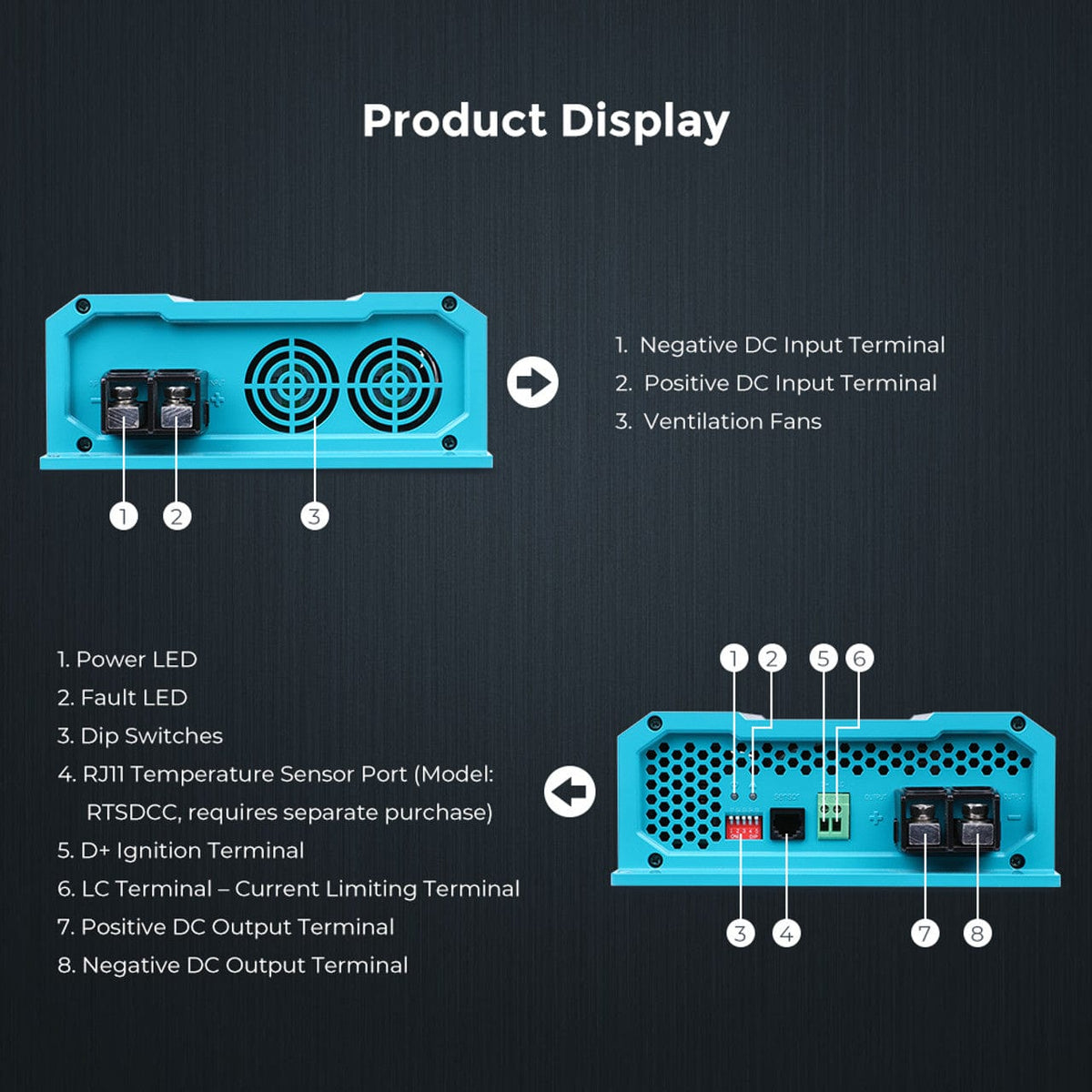 Renogy 12V 20A DC to DC On-Board Battery Charger DC To DC Chargers Renogy