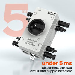 RICH SOLAR Solar PV DC Quick Disconnect Switch | Solar Array DC Quick Disconnect Switch | 1500 Volt 32 Amp | 4 Pole 2 Strings | Easy to Install Switch RICH SOLAR