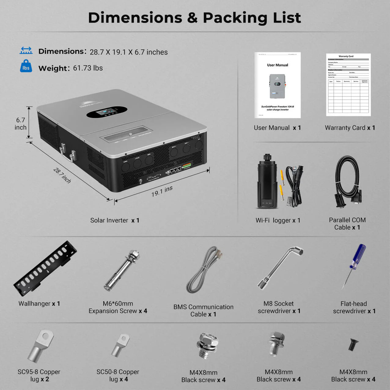 Sungold Power 12KW All in One Off Grid Solar Inverter FR12K-B