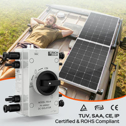 RICH SOLAR Solar PV DC Quick Disconnect Switch | Solar Array DC Quick Disconnect Switch | 1500 Volt 32 Amp | 4 Pole 2 Strings | Easy to Install Switch RICH SOLAR