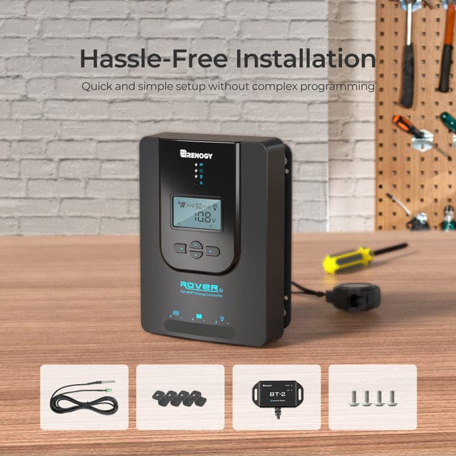 Renogy Rover Li 40 Amp MPPT Solar Charge Controller with Bluetooth Module Solar Charge Controllers Renogy