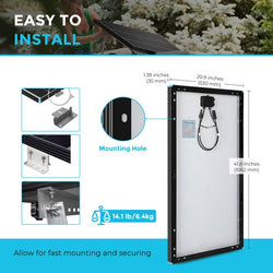 Renogy 100 Watt 12 Volt Monocrystalline Solar Panel Solar Panels Renogy