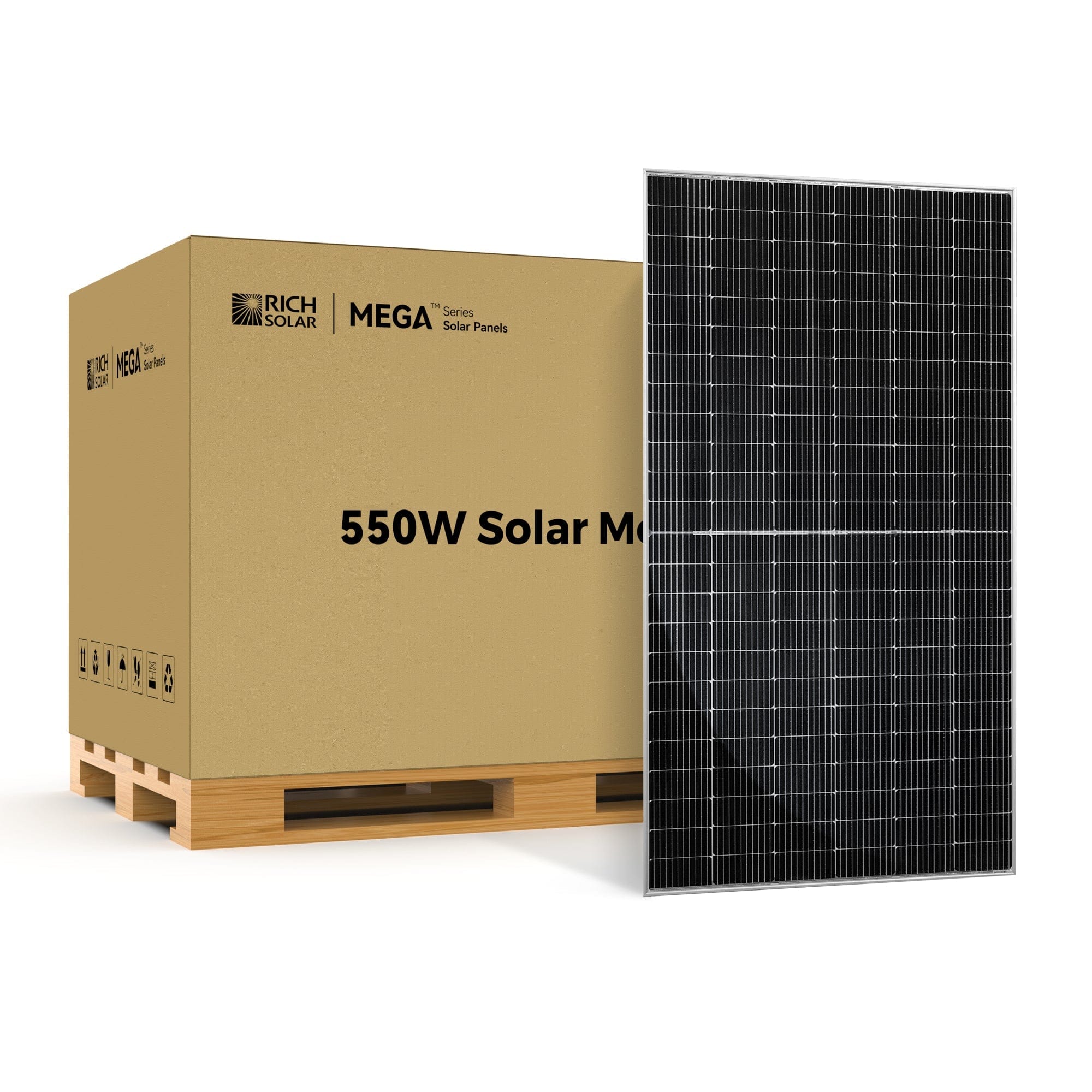 RICH SOLAR | MEGA 550 | 550W Solar Panel | Premium Grid-tie or Off-grid Solar Panel for Residential, Commercial, Agriculture | 25-Year Output Warranty | UL Certified Solar Panels by Pallet RICH SOLAR