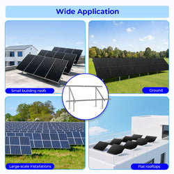 Sungold Power Modular & Expandable Ground Mount Brackets for 2× 400W–590W Solar Panels | Heavy-Duty Adjustable