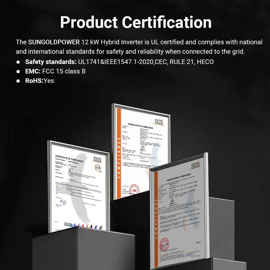 Sungold Power 12KW 48V All-in-one Hybrid Solar inverter | Whole Home Backup (200A)| SGS-12K18MAX