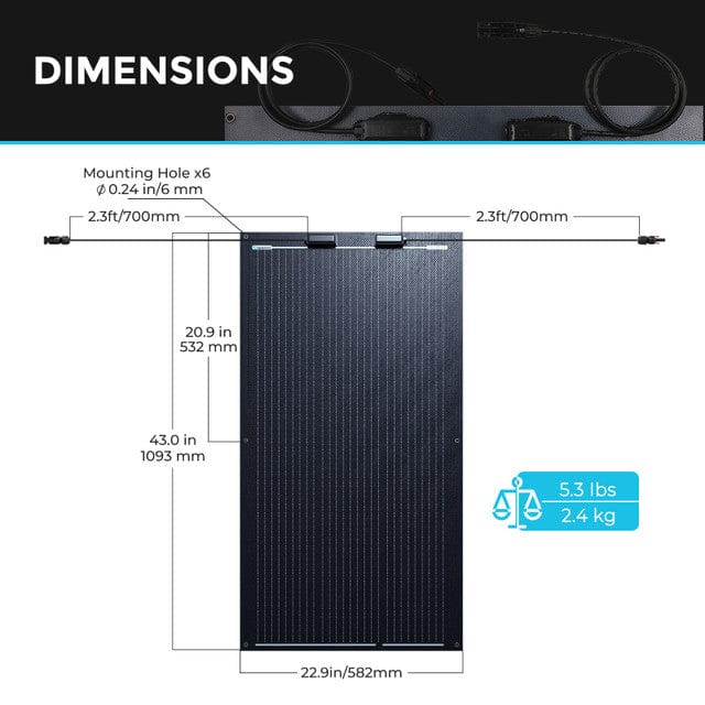 Renogy 100 Watt 12 Volt Black Division Lightweight Monocrystalline Solar Panel Solar Panels Renogy