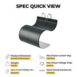 BougeRV Yuma 100W CIGS Thin-film Flexible Solar Panel with Pre-Punched Holes (Compact Version)
